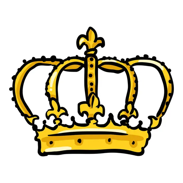 Королевская Корона Рисуемая Икона Лицензионные Стоковые Иллюстрации