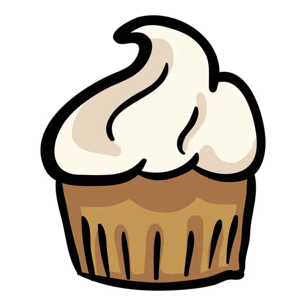 Tårta Handritade Doodle Ikon — Stock vektor