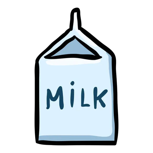 Milk Box Hand Drawn Doodle Icon — Stock Vector