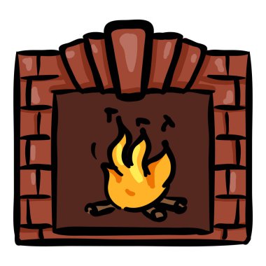 Şömine - El Çizimi Doodle Simgesi