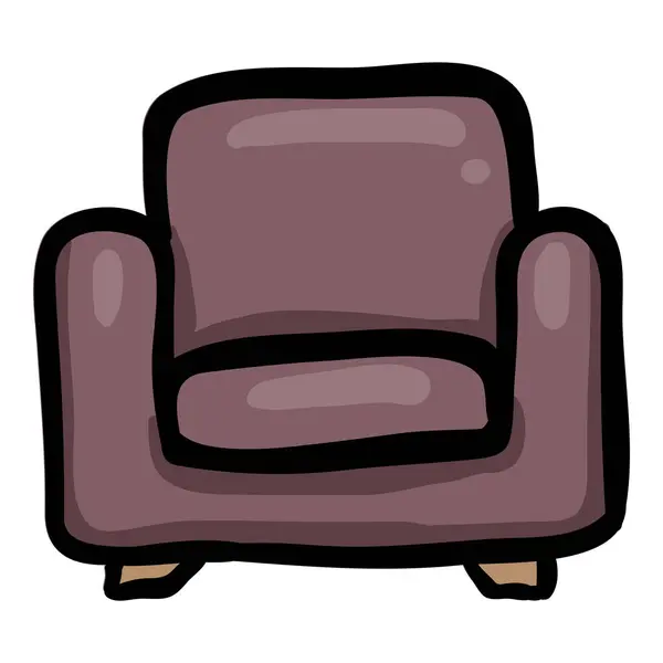 Armchair Hand Drawn Doodle Icon — Stock Vector