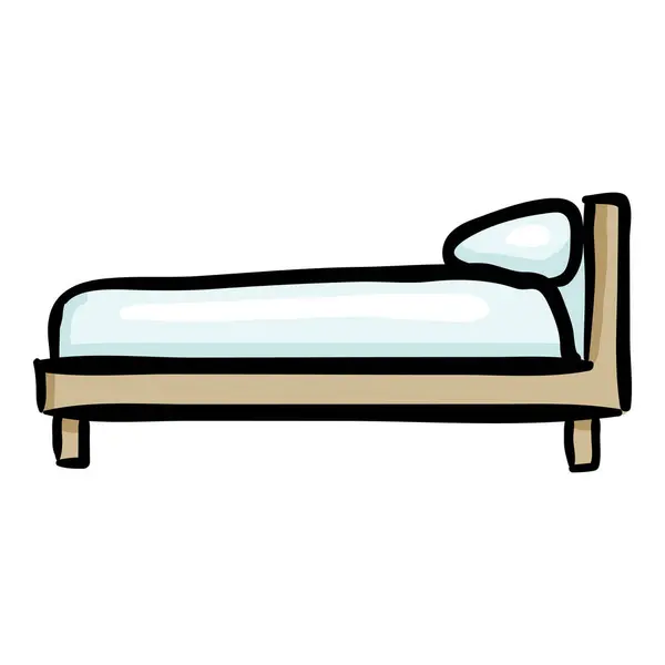 Bed Hand Drawn Doodle Icon — Stock Vector
