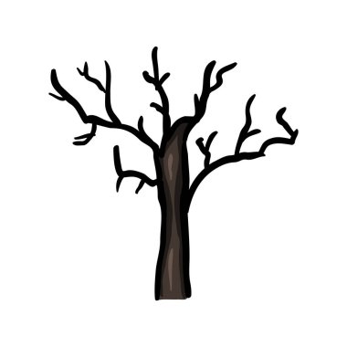 Çıplak Ağaç - Tek Cadılar Bayramı Doodle Simgesi