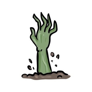 Zombilerin Eli - Bekar Cadılar Bayramı Doodle Simgesi