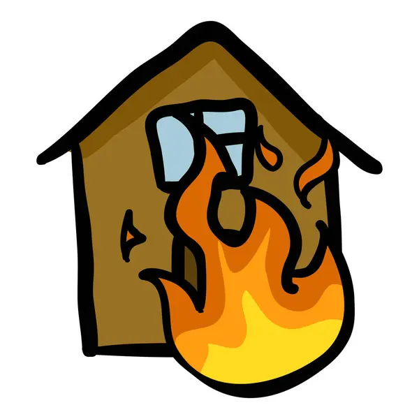 Home Fire Assurance Dessinée Main Doodle Icône Vecteurs De Stock Libres De Droits