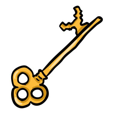 Anahtar El Çizilmiş Tekli Doodle Simgesi