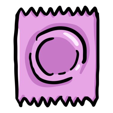 Prezervatif El Çizimi Doodle Simgesi
