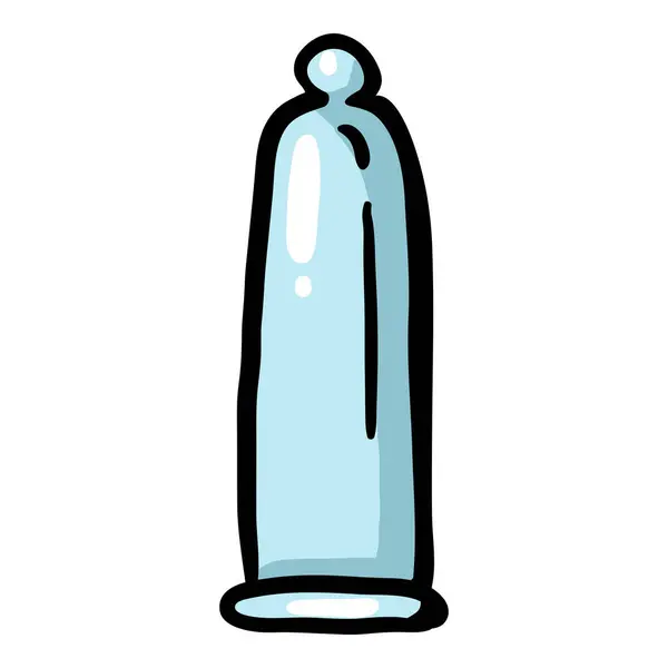 Condom Hand Drawn Doodle Icon — Stock Vector