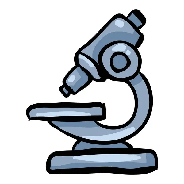 Mikroskop Handritad Doodle Ikon Royaltyfria Stockvektorer