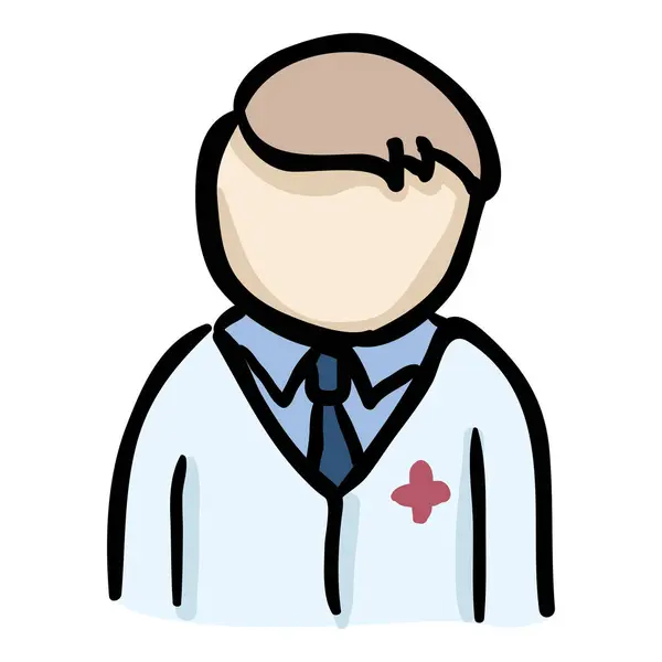 Mužský Lékař Ručně Kreslené Doodle Ikona Vektorová Grafika