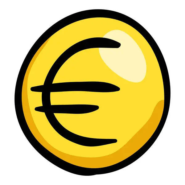 Euro Moeda Mão Desenhado Doodle Ícone Ilustração De Bancos De Imagens