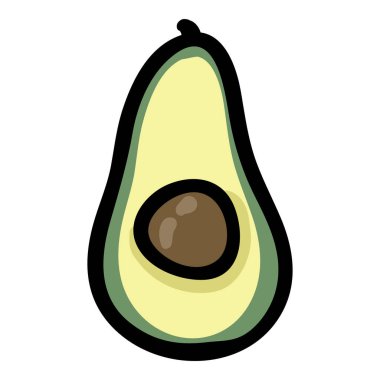Avokado El Çizimi Doodle Simgesi