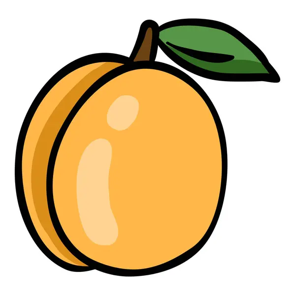 Peach Hand Gezeichnetes Doodle Icon Stockvektor