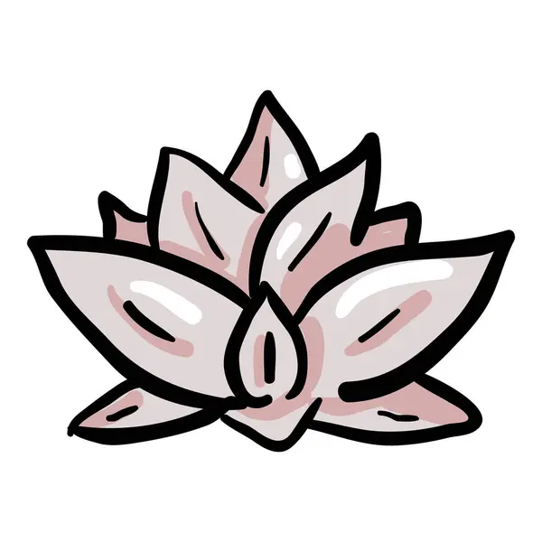 Lotus Flower Ručně Kreslené Doodle Ikona Royalty Free Stock Ilustrace