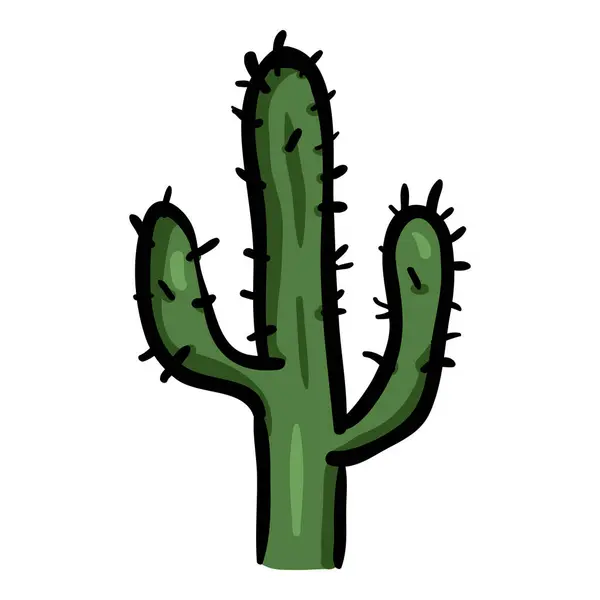 Kaktusová Ručně Kreslená Ikona Royalty Free Stock Vektory