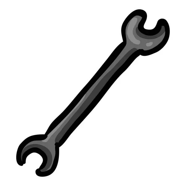 Wrench Hand Drawn Doodle Icon — Stock Vector