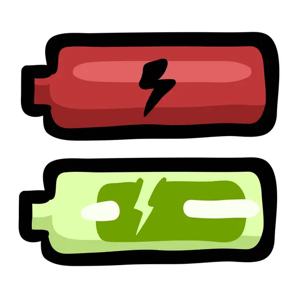 Handgezeichnetes Doodle Symbol Für Den Batteriestand Stockvektor