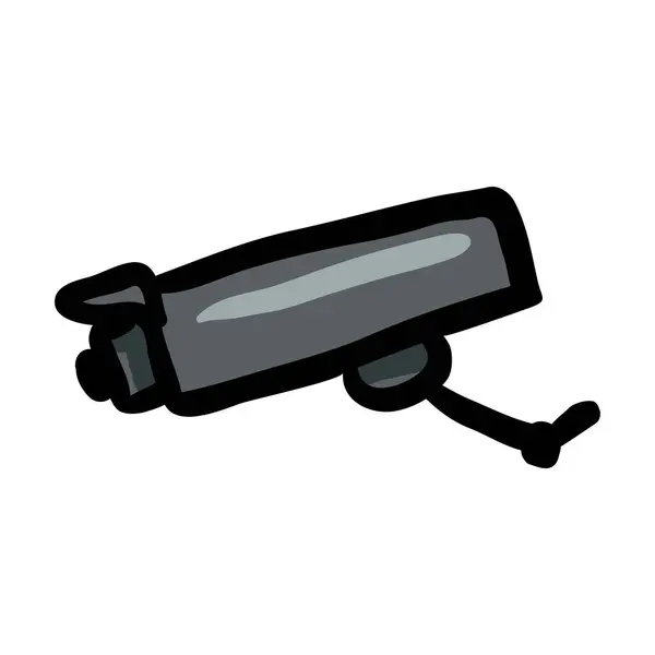 Security Camera Hand Drawn Doodle Icon Stock Vektory