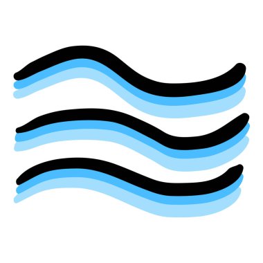 Su elementi El Çizimi Doodle Simgesi