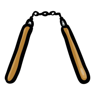 Nunchaku El Çizimi Doodle Simgesi