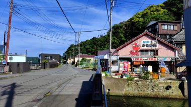 Shimoda, Japonya - 20 Mayıs 2024. Shimoda Şehrindeki Takoyaki Restoranı