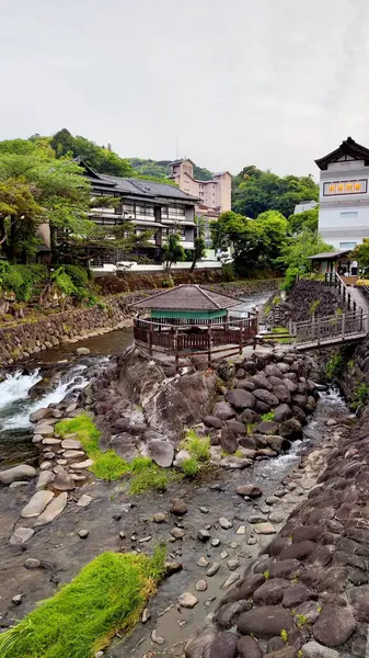 stock image Izu, Japan - May 18, 2024. Old Japan Houses near the River and Forest