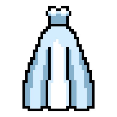 Gelinlik İzole edilmiş Pikselli Sanat Simgesi