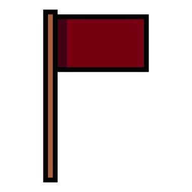 Tek Kırmızı Bayrak Resim Çizimi