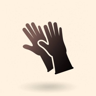 Lastik Eldivenler Siyah Siluet Simgesi