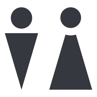 İki vektör siyah siluet simgeler. Erkek ve dişi cinsiyet işaretleri.