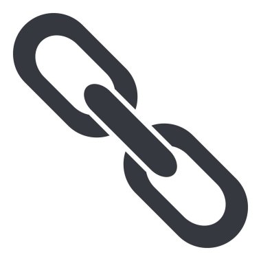 Vektör Siyah Siluet Bağlantı Simgesi - 3 birimlik zincir