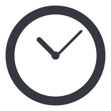 Vektör Siyah Silüet Simgesi - Yuvarlak Minimalist Saat