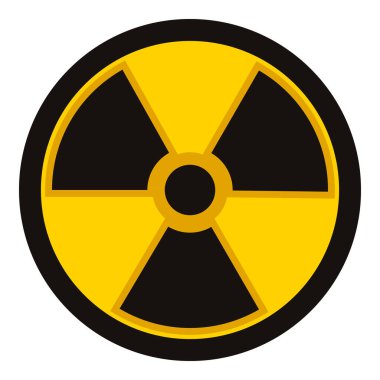Vektör Düz Simgesi - Sarı Radyoaktif İşaret
