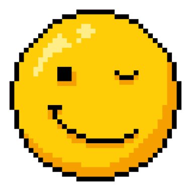 Beyaz Arkaplanda Vektör Sarı Piksel Sanat Kırpma Duygusallığı