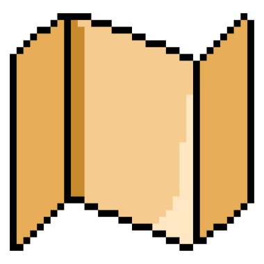 Vektör Piksel Sanat Simgesi - Katlanmış Kağıt Haritası