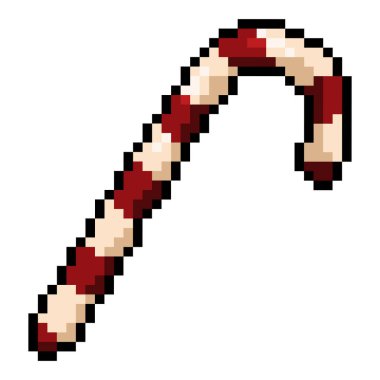 Vektör Piksel Sanat Simgesi - Noel Şeker Çubuğu