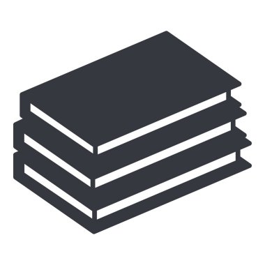 Vektör Siyah Temel Simge - Kitap Yığını