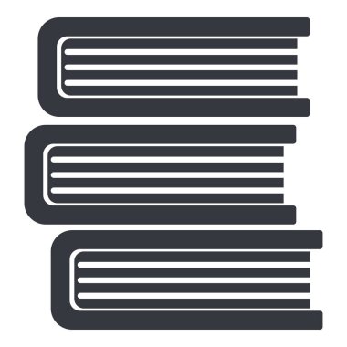 Vektör Siyah Temel Simge - Kitap Yığını