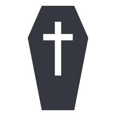 Vektör Tekli Temel Simge - Cross ile Tabut