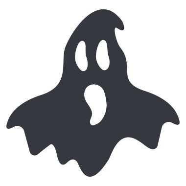 Vektör Tekli Temel Simge - Ürkütücü Hayalet