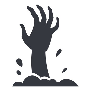 Vektör Tekli Temel Simge - Zombi Elleri Mezardan Çıktı