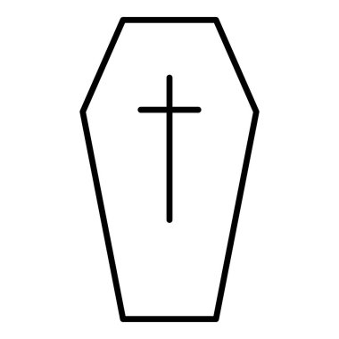 Vektör Tek Satır Simgesi - Çapraz Tabut