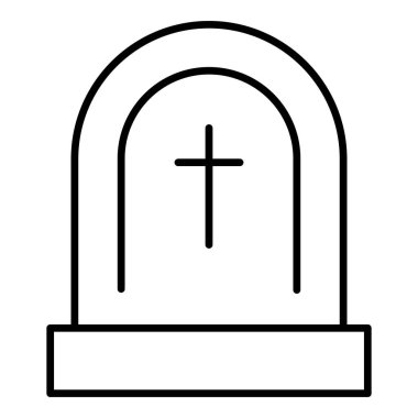 Vektör Tek Satır Simgesi - Mezar Taşı