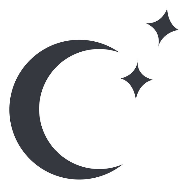 Векторная икона - Луна и звезды