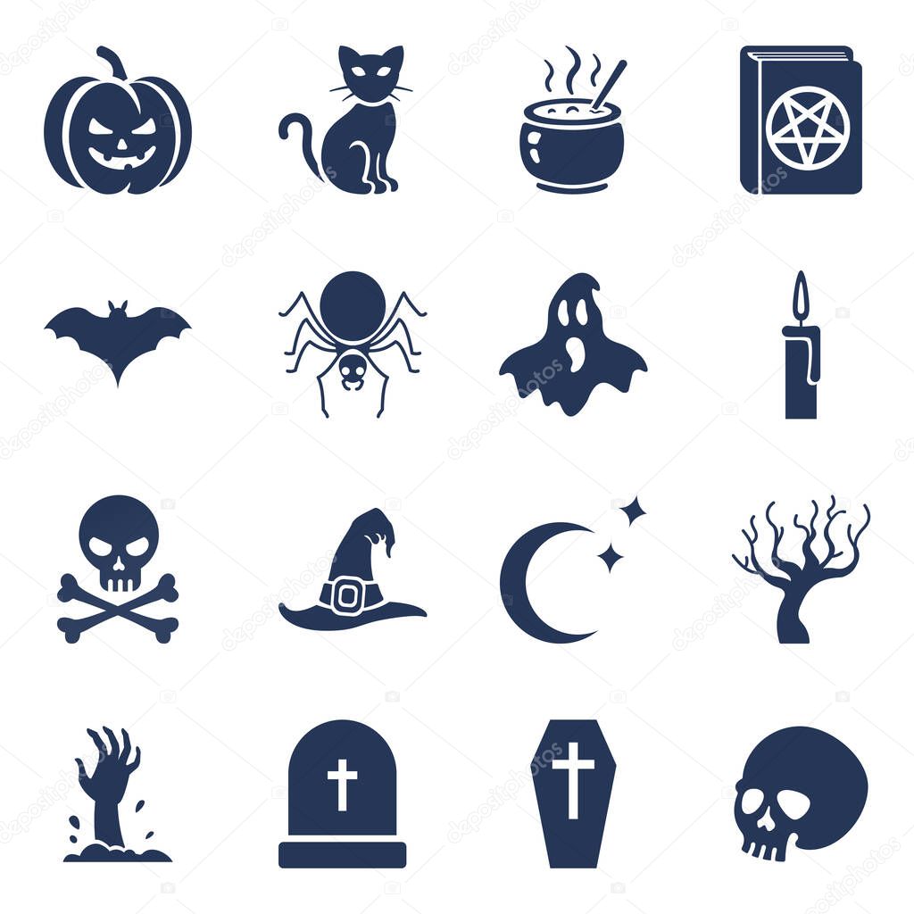 Vector Set of Basic Halloween Icons