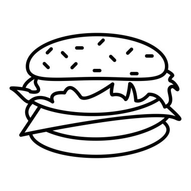 Vector Single Outline Icon - Cheeseburger