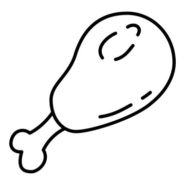 Vector Outline Icon - Fried Chicken Leg