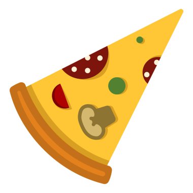 Vector Color Flat Icon - Piece of Pizza