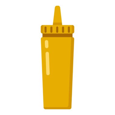 Vector Color Flat Icon - Plastic Bottle with Mustard