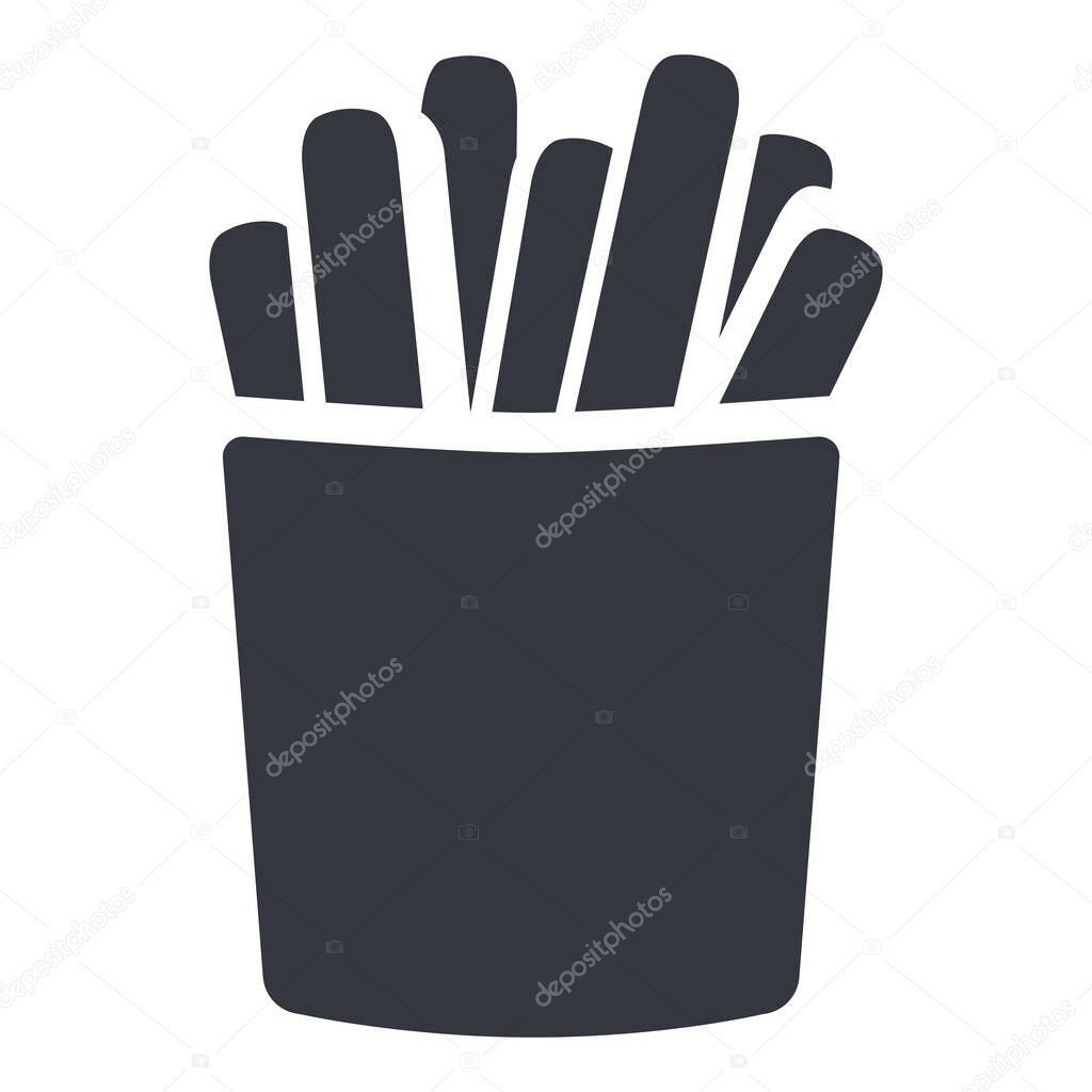 Vector Basic Black Icon - French Fries